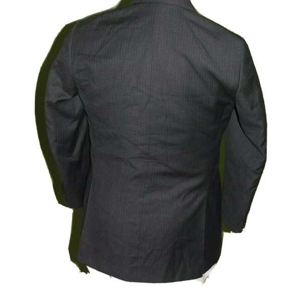 Luciano Barbera Collezione Sartoriale Gray Striped Three Button Suit Jacket 40R